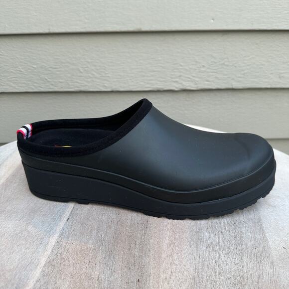 New Hunter Original Play Womens Size 9 Black Clogs Rubber Waterproof Slip On New - Picture 2 of 12